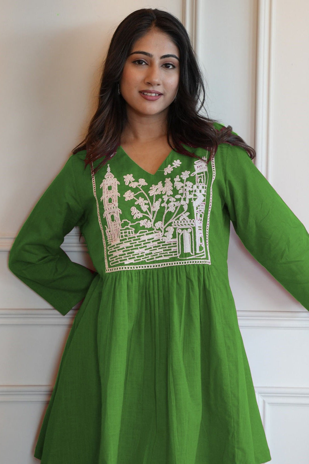 Our elegant designer kurta & plazzo co-ord set set pure cotton - Vastra Gehna