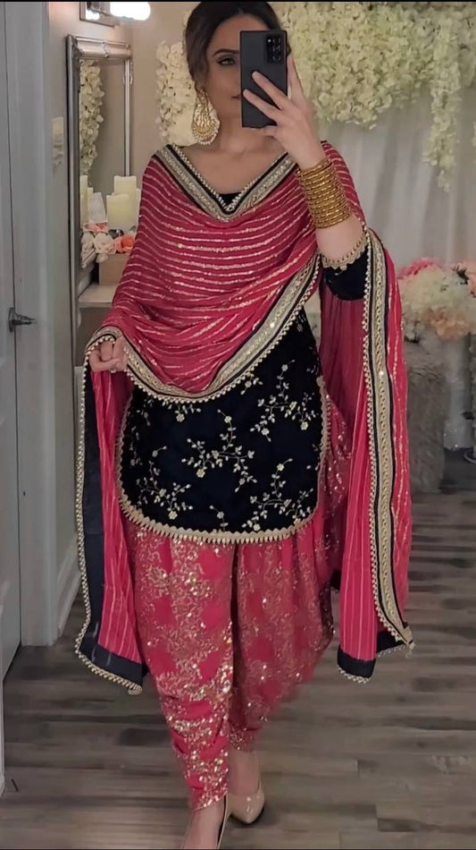 Launching New Designer Party Wear Look Top ,Dhoti Salwar and Dupatta*