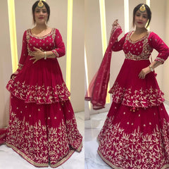 Hevay Natural Crep Silk With Heavy Embroidery 5mm Sequence Work.