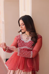 Chiffon with Beads Embroidered work