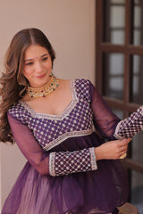 Chiffon with Beads Embroidered work