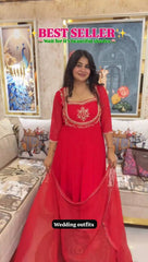 EXCLUSIVE 3 PIECE GOWN-PANT PAIR WITH SEQUENCE EMBROIDERY WORK