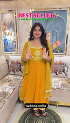 EXCLUSIVE 3 PIECE GOWN-PANT PAIR WITH SEQUENCE EMBROIDERY WORK