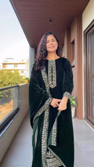 VELVET COLLECTION FOR THIS WINTER SEASON OUR EXCLUSIVE 3 PIECE PANT PAIR WITH SEQUENCE EMBROIDERY WORK