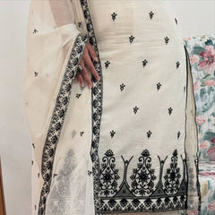 Maska Cotton Silk Fancy Border With Multi Needle Work, Sequence Work, Embroidery Work. suit