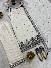 Maska Cotton Silk Fancy Border With Multi Needle Work, Sequence Work, Embroidery Work. suit