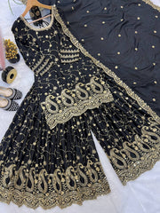 *Launching New Designer Party Wear Look Top , Farshi Salwar and Dupatta*