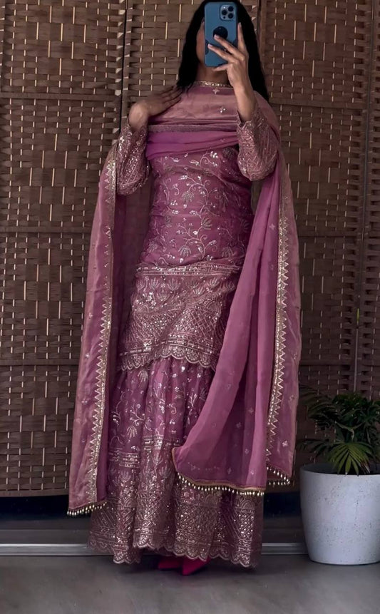 Launching New Designer Party Wear Look Top , Sharara Plazzo and Dupatta*