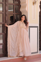 Star Georgette With Beads & Sequins Multi Embroidered work Gown