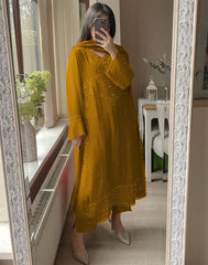 EXCLUSIVE 3 PIECE PLAZZO PAIR WITH DUPATTA IN SEQUENCE EMBROIDERY WORK