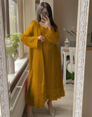 EXCLUSIVE 3 PIECE PLAZZO PAIR WITH DUPATTA IN SEQUENCE EMBROIDERY WORK