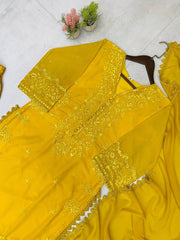 EXCLUSIVE 3 PIECE PLAZZO PAIR WITH DUPATTA IN SEQUENCE EMBROIDERY WORK