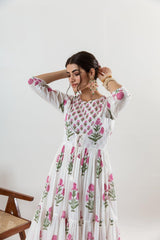 Our elegant  designer printed kurta & plazzo with dupatta co-ord set set pure cotton - Vastra Gehna