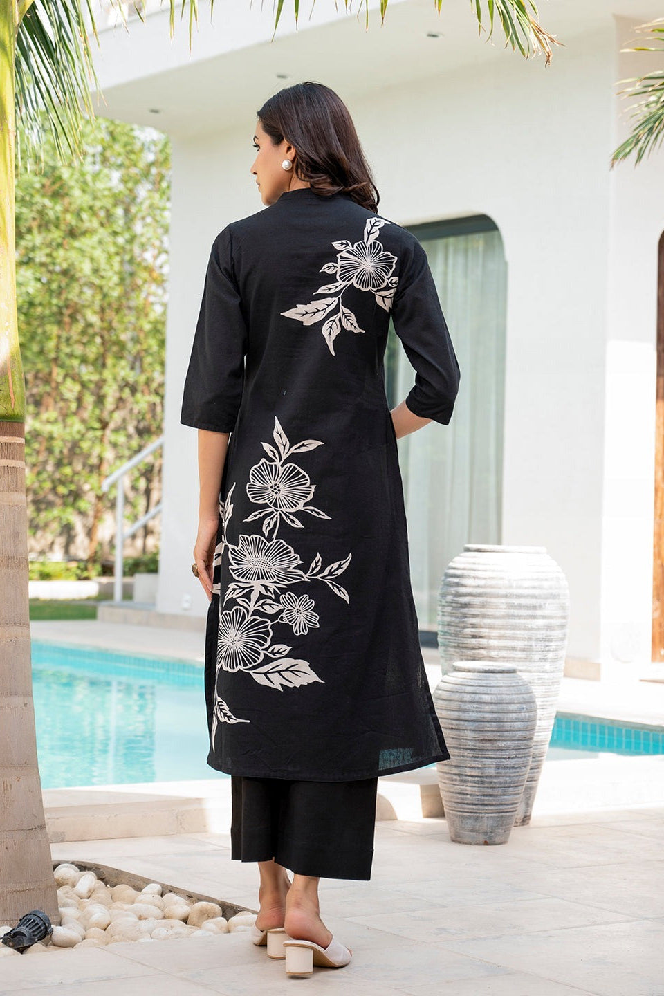 elegent white embroidary  Cotton Co-Ord Set - Vastra Gehna