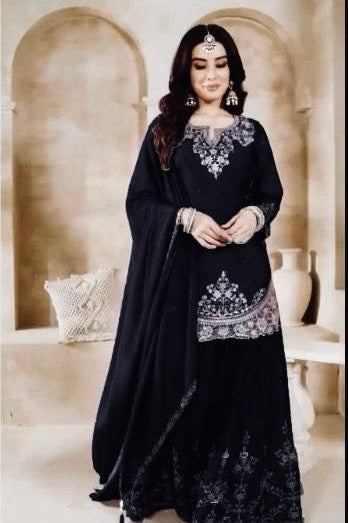 PLAZZO. WITH FANCY DUPPATA WITH  EMBROIDERY WORK - Vastra Gehna