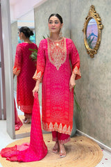 REGAL PINK HEAVY EMBROIDERY SUIT - Vastra Gehna