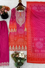 REGAL PINK HEAVY EMBROIDERY SUIT - Vastra Gehna