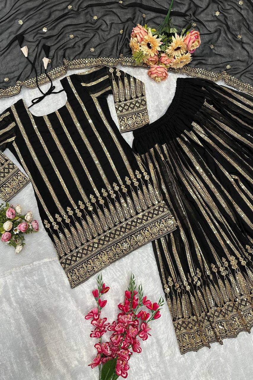PLAZZO. WITH FANCY DUPPATA WITH  EMBROIDERY WORK*✅ - Vastra Gehna