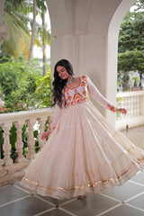 NAVRATRI kora cotton EMBROIDARY - Vastra Gehna