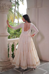 NAVRATRI kora cotton EMBROIDARY - Vastra Gehna