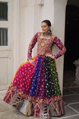 NAVRATRI LEHENGA  vintage and gamthi embellished work - Vastra Gehna
