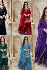 PLAZZO. WITH FANCY DUPPATA WITH  EMBROIDERY WORK*✅ - Vastra Gehna