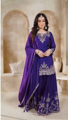 PLAZZO. WITH FANCY DUPPATA WITH  EMBROIDERY WORK*✅ - Vastra Gehna