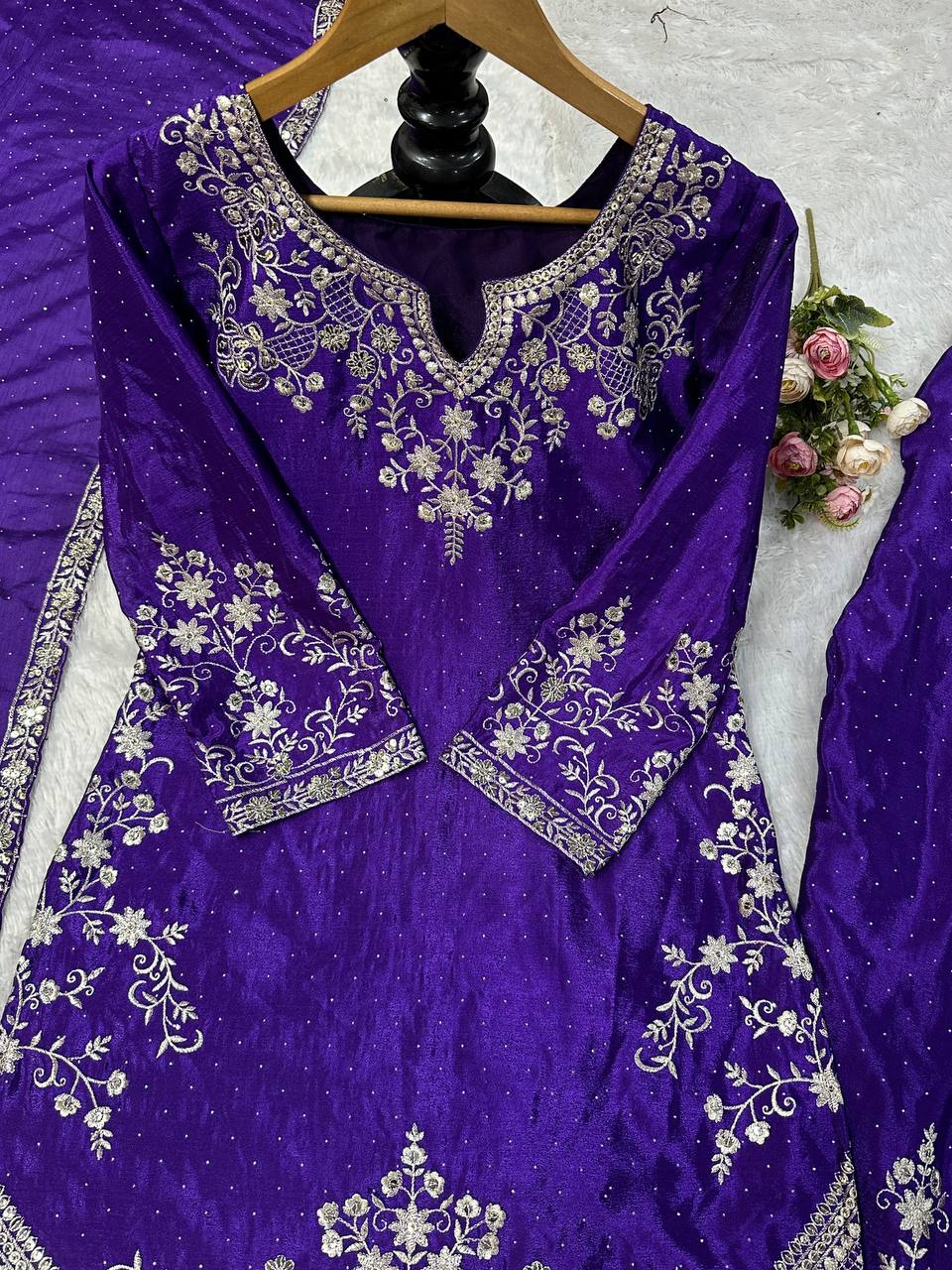 PLAZZO. WITH FANCY DUPPATA WITH  EMBROIDERY WORK*✅ - Vastra Gehna