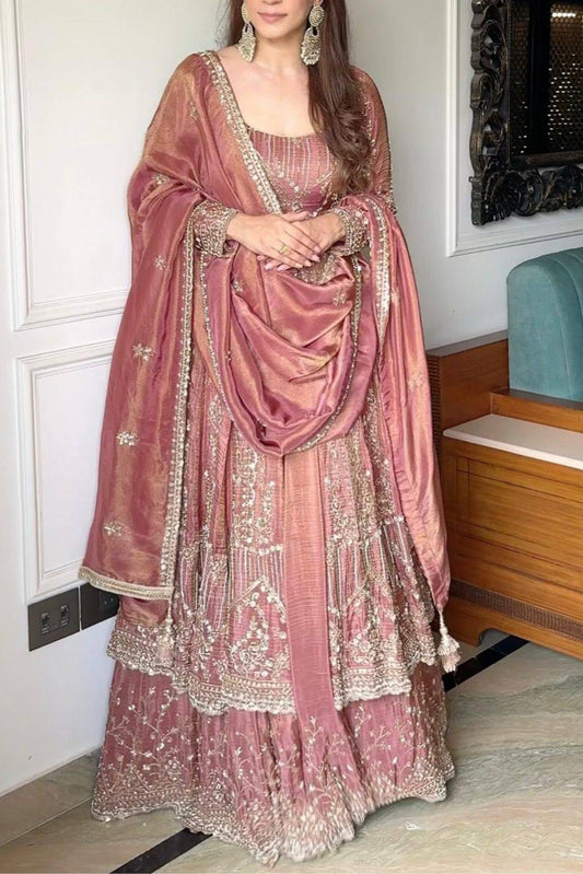 LUNCHING NEW ĐĚSIGNER PARTY WEAR LOOK  GOWN WITH LAHENGHA AND EMBROIDERY  WORK - Vastra Gehna