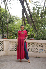 PREMIUM READYMADE DESIGNER FRONT OPEN LONG KURTI COLLECTIONS.