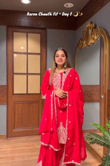 Faux Georgette With Embroidery Work with Full