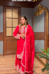 Faux Georgette With Embroidery Work with Full