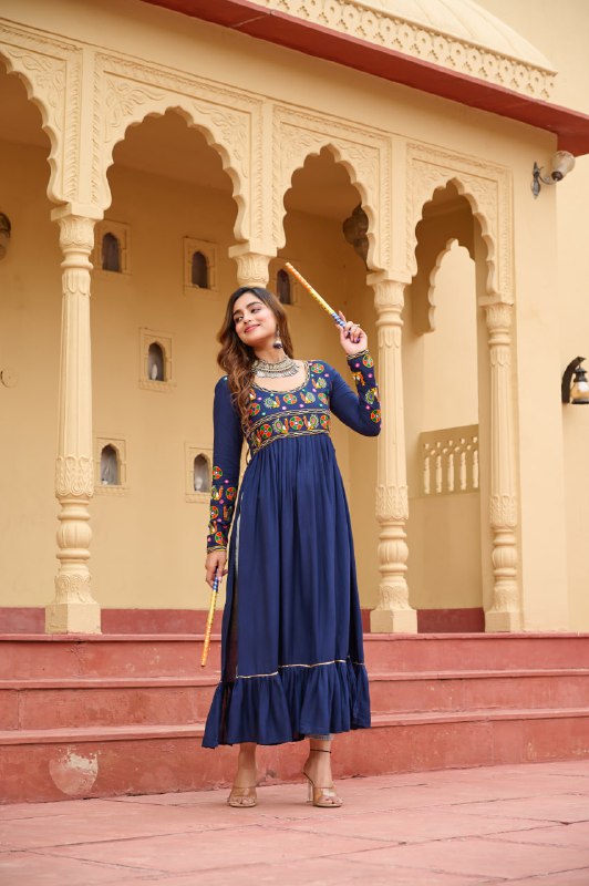 Reyon With Kutchi Gamthi Work.