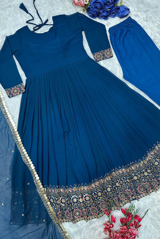 PARTY WEAR LOOK  GOWN WITH EMBROIDERY  WORK*💥 - Vastra Gehna