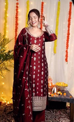 PANT WITH FANCY DUPPATA AND EMBROIDERY WORK*✅ - Vastra Gehna