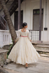 Kora Cotton with Multi Thread dandiya lehenga