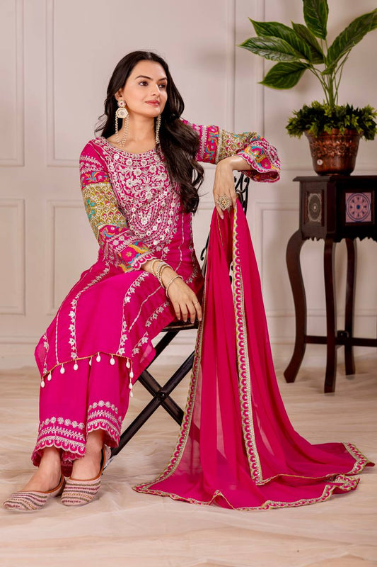 *HEAVY EID SPECIAL TOP, DUPATTA WITH PLAZZO - Vastra Gehna