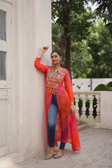 Kora Cotton with Multi Thread Embroidered Gamthi Work
