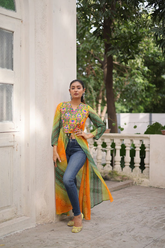 Kora Cotton with Multi Thread Embroidered Gamthi Work