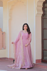 Fendy Chiffon gown with Sequins-Multi Embroidered - Vastra Gehna