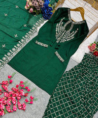 DHOTI. WITH FANCY DUPPATA WITH  EMBROIDERY WORK - Vastra Gehna