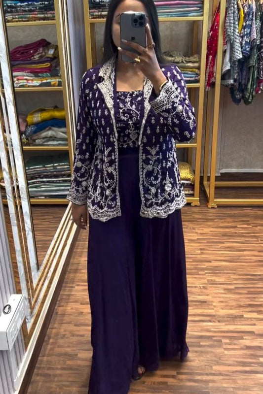 Super Trending Party Wear Koti with Plazzo ) - Vastra Gehna