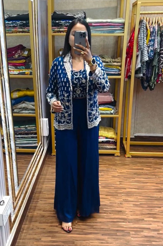 Super Trending Party Wear Koti with Plazzo ) - Vastra Gehna