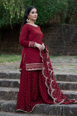 SHARARA. WITH FANCY DUPPATA WITH  EMBROIDERY WORK*✅ - Vastra Gehna