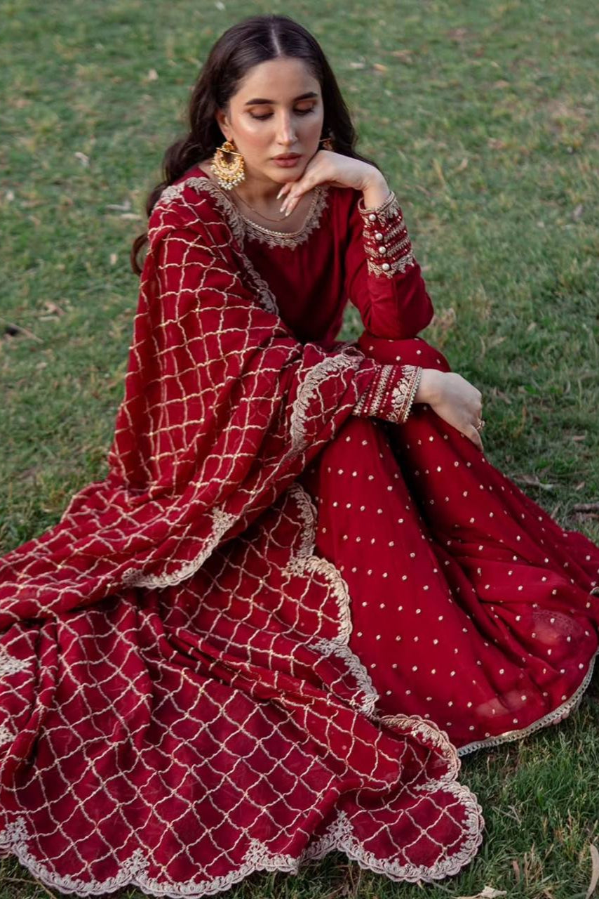 SHARARA. WITH FANCY DUPPATA WITH  EMBROIDERY WORK*✅ - Vastra Gehna