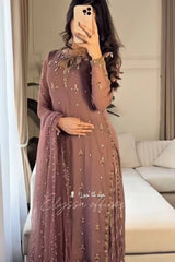 Heavy Faux Georgette With Embroidery Sequence Work - Vastra Gehna