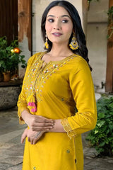 HAVY ROMAN SILK  TOP AND PANT WITH FANCY DUPPATA - Vastra Gehna