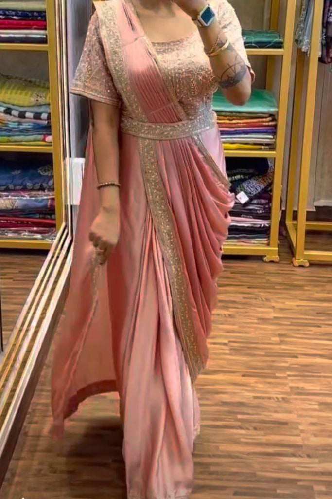 Super Trending Embroidery saree with Embroidery Blouse - Vastra Gehna