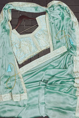 Super Trending Embroidery saree with Embroidery Blouse - Vastra Gehna