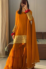 HAVY PURE FOX GOURGATE  TOP AND PLAZZO WITH FANCY DUPPATA - Vastra Gehna